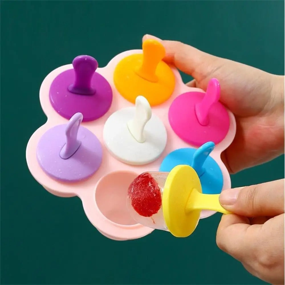 7 hole ice cream mold Ice cream Diy mold Children's Popsicle mold