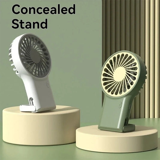 New Foldable Handheld Desktop USB Rechargeable Mini Fan Cartoon Design with Hook