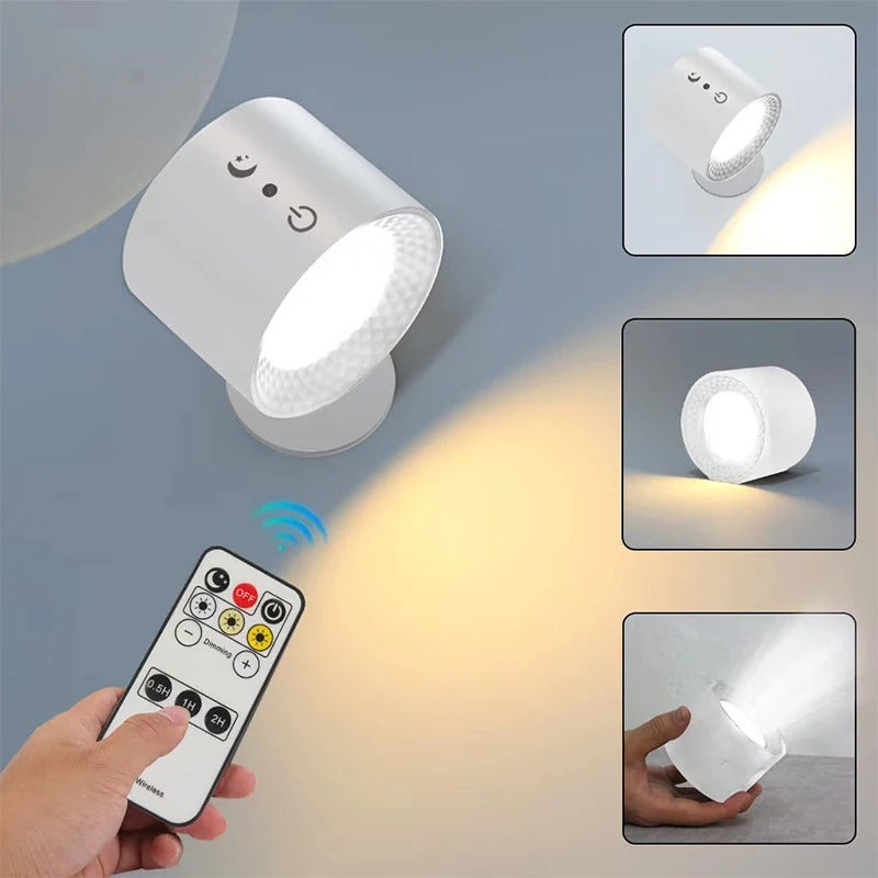 Led Double Head Wall Lamp Touch Control Remote 360 Rotatable