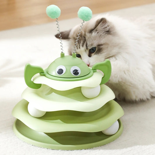 Three-Layer Bee-Shaped Track Cat Toy
