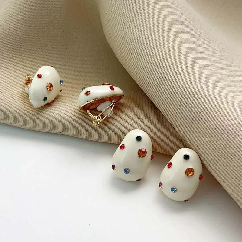 Fashion Colorful Zircon Water Droplet Earrings