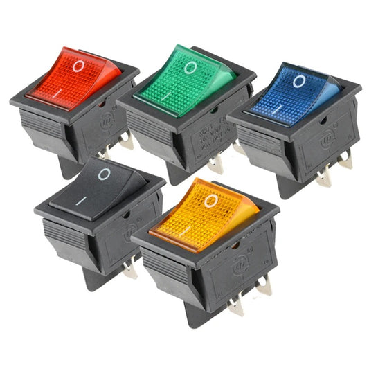 Rocker Switch On Off 6 Pin With Led 4 16A 250V 220V
