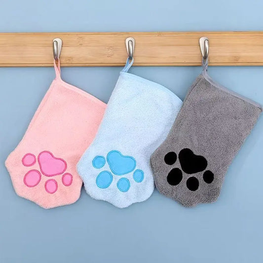 Pet Grooming Glove Quick Drying Dogs Paw Towel Microfiber
