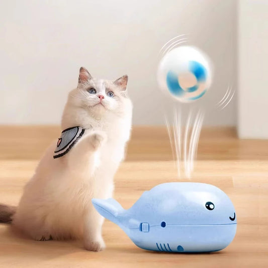 Electric Floating Ball Cat Toy Whale-shaped