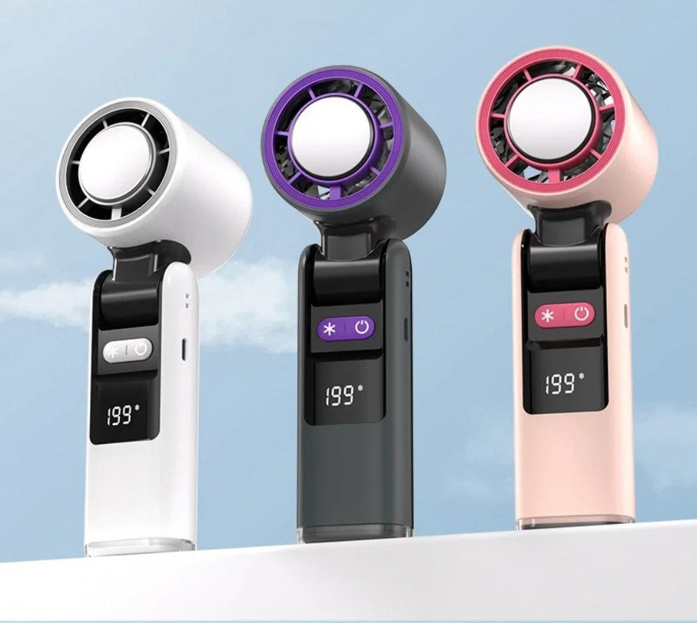 Mini Ice Compress Handheld Turbo Jet Fan 199 Wind Speeds Adjustable 4000mAh