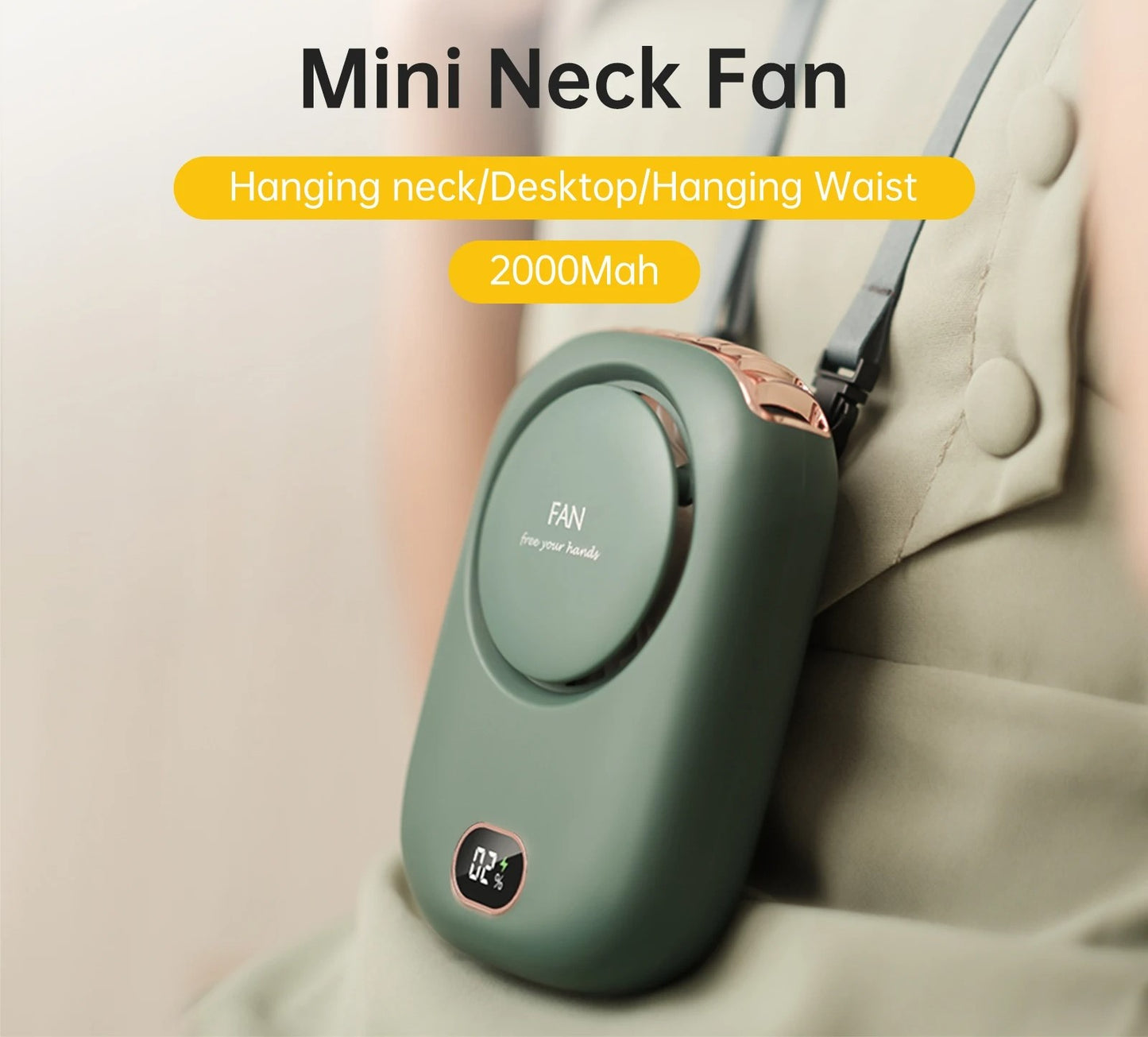Portable Hanging Neck Fan Mini Fans with Adjustable Lanyard Bladeless USB