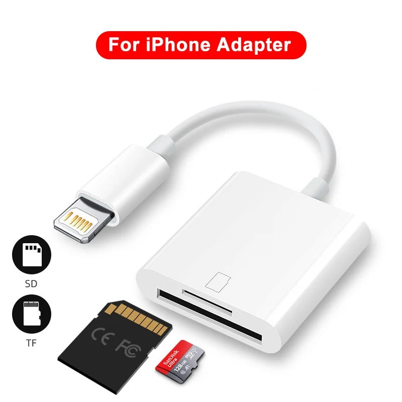 For iPhone TF SD Card Reader Adapter For  iPhone