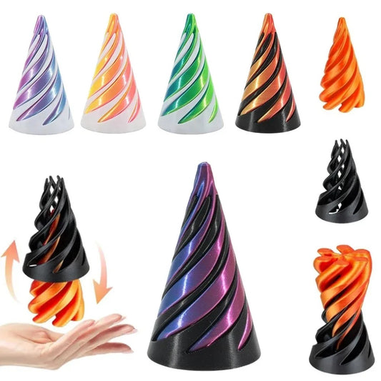 3D Printed Spiral Cone Toy Impossible Pyramid Passthrough Sculpture Pass