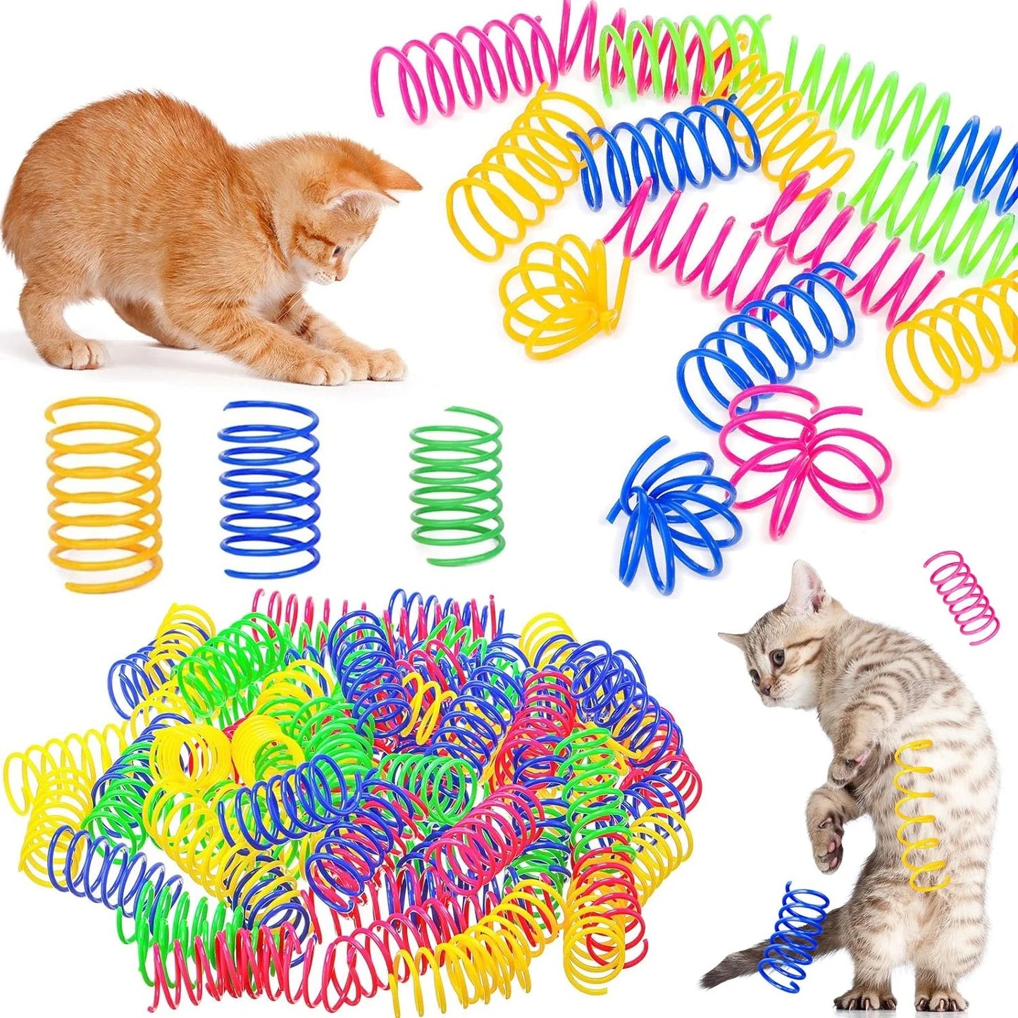 Cat Spring Toy, Cat Spiral Toys Interactive for Indoor Colorful