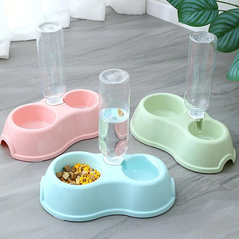 Pet Cat Bowl Automatic Feeder Water Dispenser Dog Cat Food Bowl