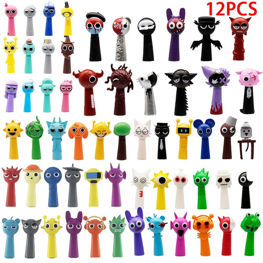 New 12PCS Set Funny Sprunki Figures Model 6-8cm PVC Sprunki Game