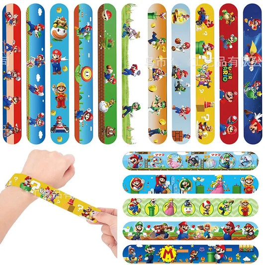 New Mario Bros Wrist Strap Children Clap Ring Slap Bracelets