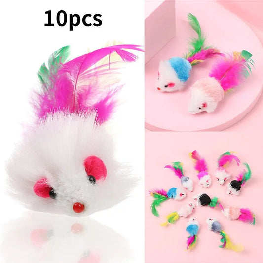 10Pcs/Set Cat Mouse Toys Mice Toy Rattle Interactive