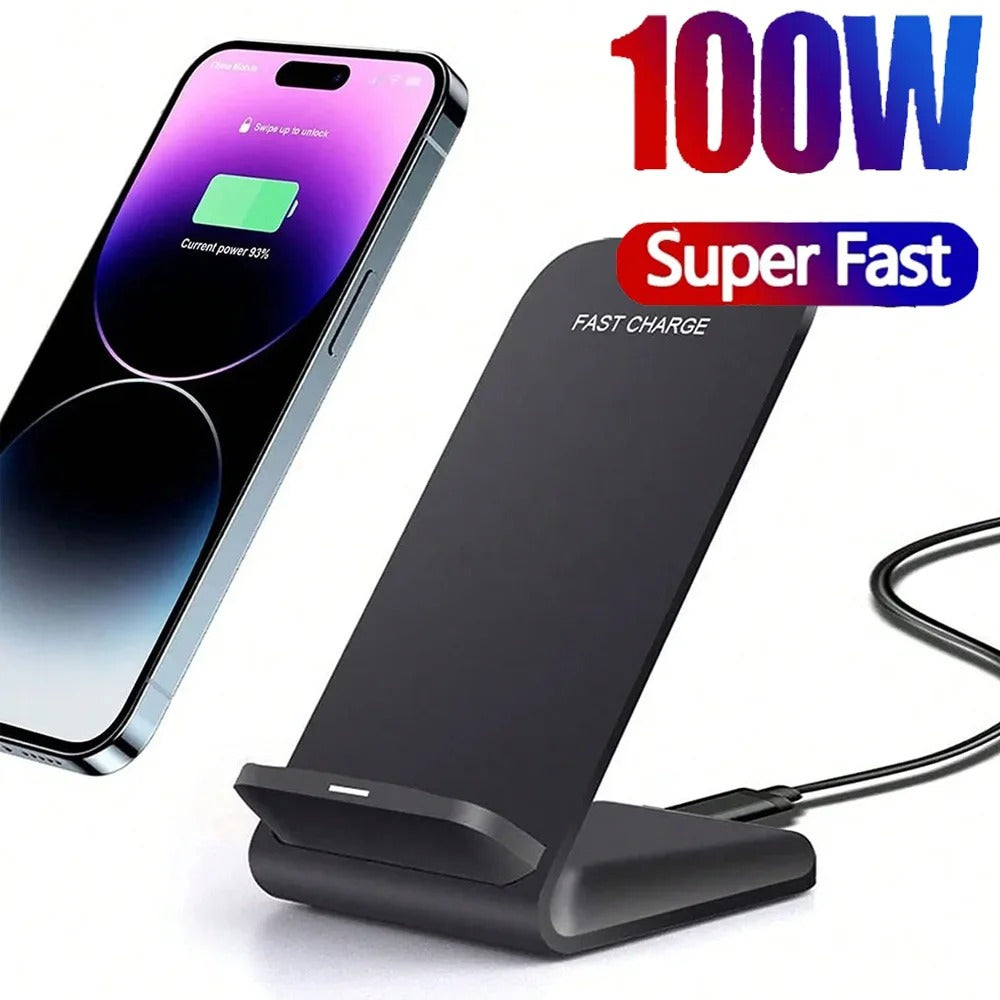 100W new Wireless Charger Stand Pad for iPhone  Samsung Xiaomi