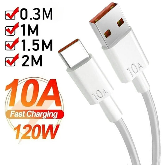 Universal 120W 10A USB Type C Cable Super Fast Charging Cable