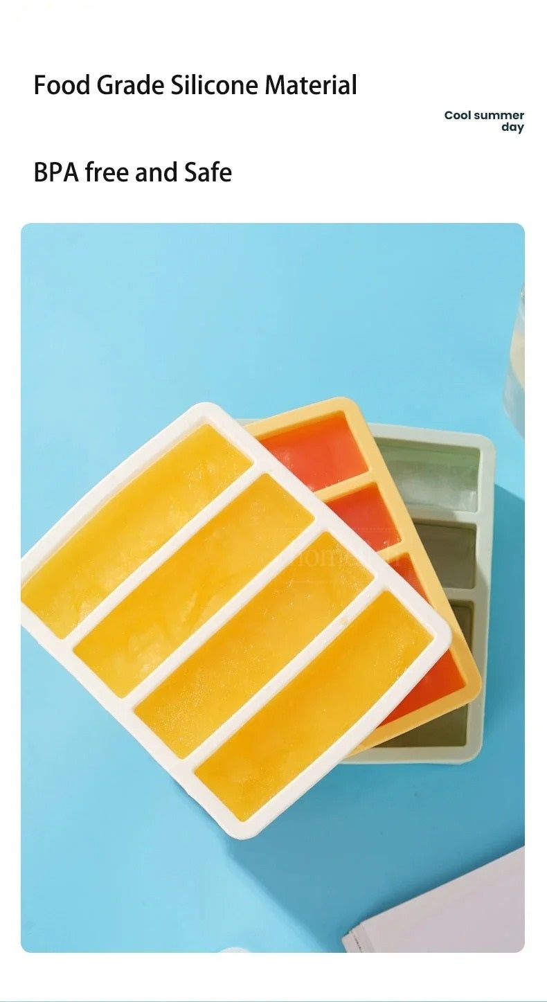 Strip-shap Ice Cube Trays Giant Silicone Ice Cubes Square Tray