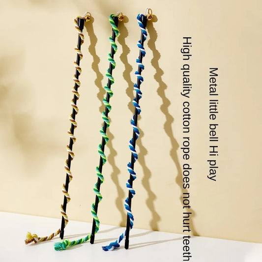 Simulation Feather Interactive Cat Toy Satin Ribbon