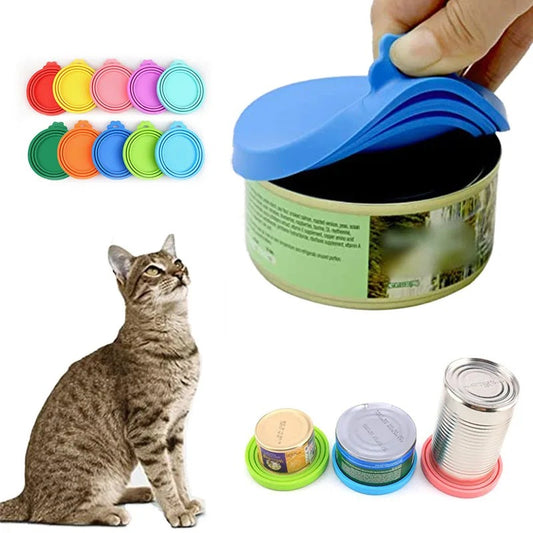 A set Reusable Pet Food Can Cover Portable