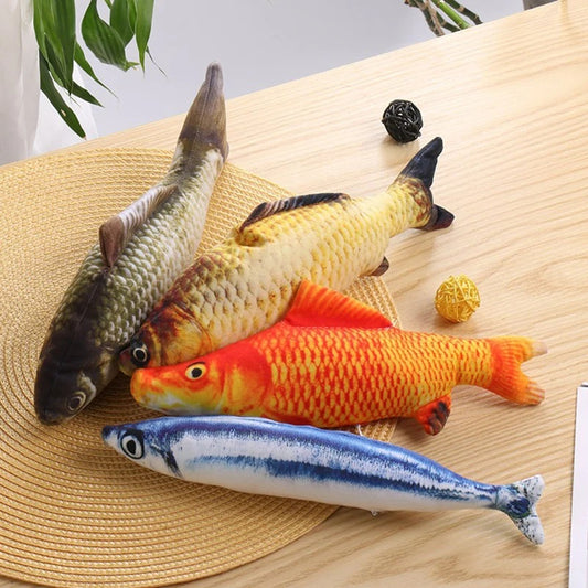 cat-teasing toys simulation fish tear-teasing cat chew plush toys fish