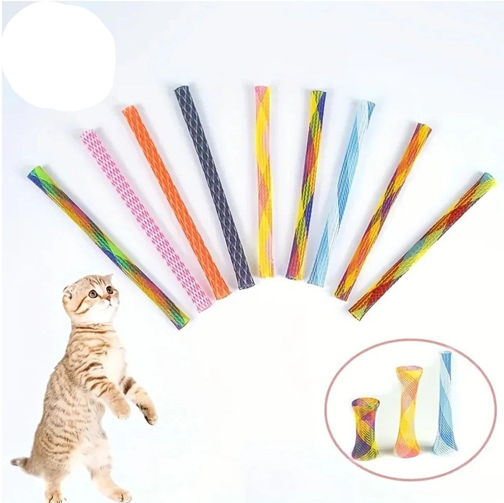 Folding Spring Shaped Toys Colored Elastic Spring Interactive Cat