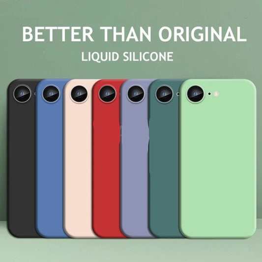 For iPhone 16e Case Liquid Silicone Plain Rubber Funda Phone Protector Case