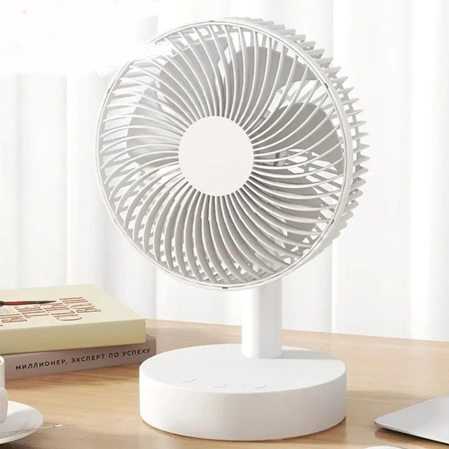 Fan Small White Desktop Timer Mute With Four-speed Adjustable Portable