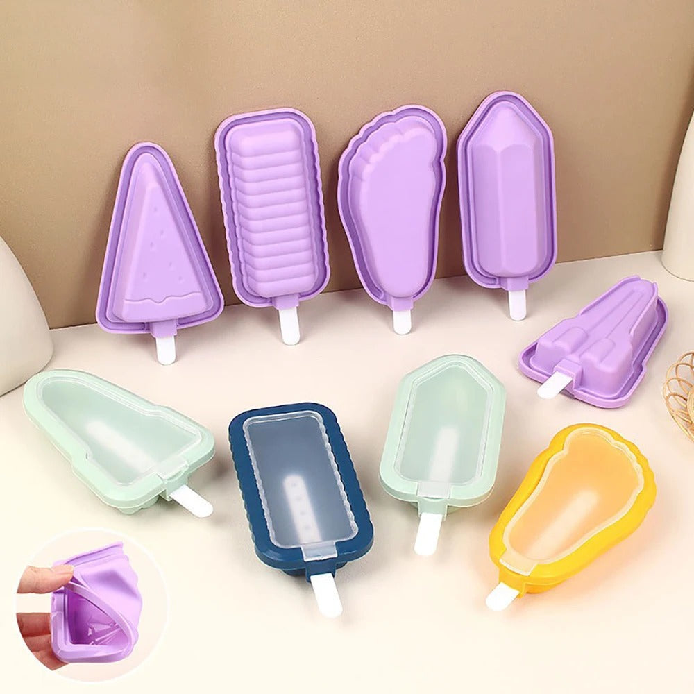 Set(5PCS) Summer Homemade Silicone Ice Cream Mold With Multiple Shapes