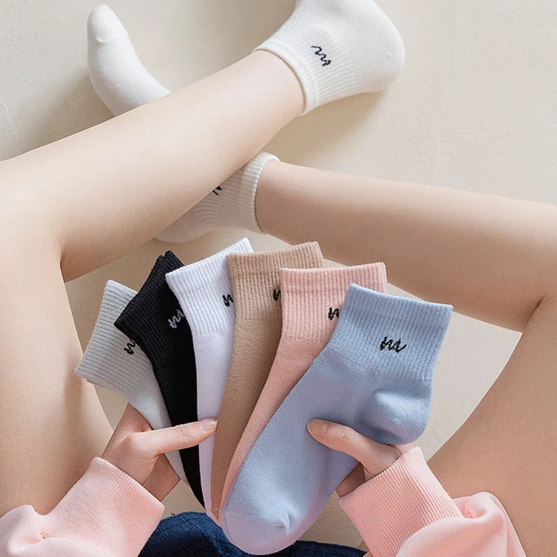 5/10 Pairs Women Letter Printed short Socks