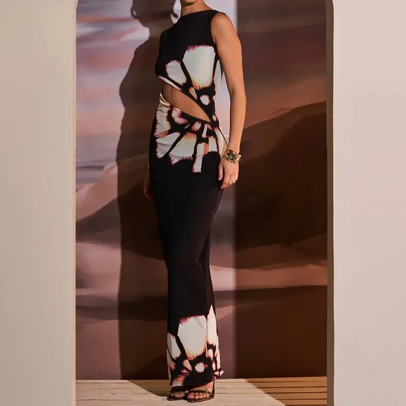 Black Dresses Women Summer New O-Neck Sleeveless Sexy Clubwear