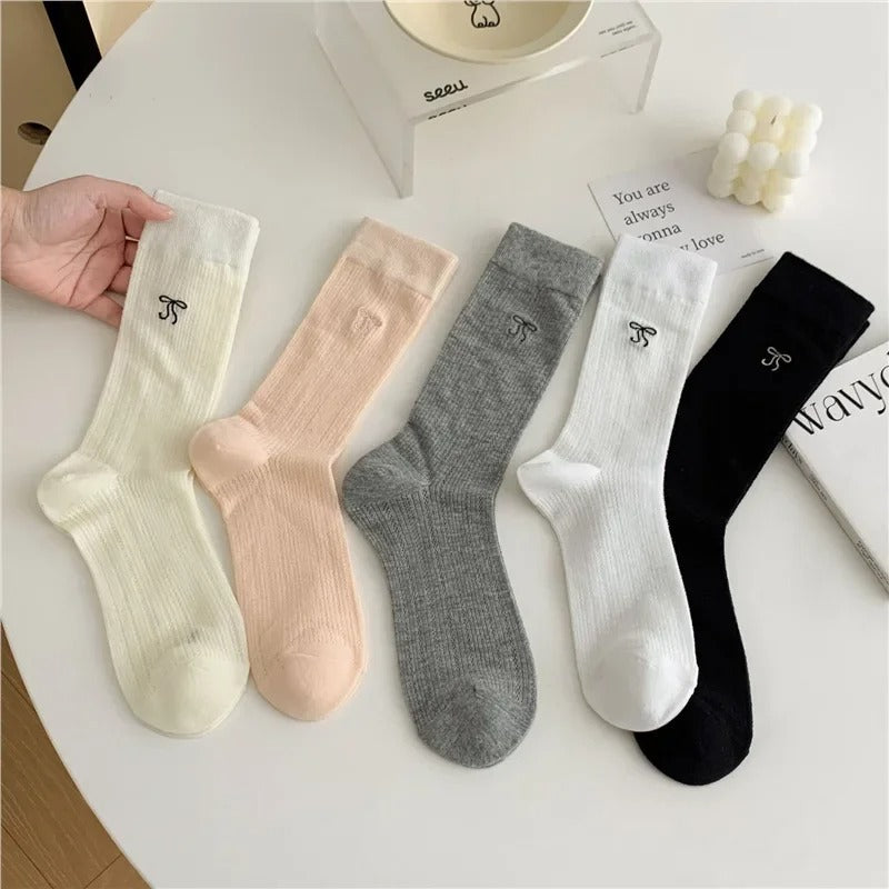 Casual Butterfly Knot Socks Thin Ballet Style