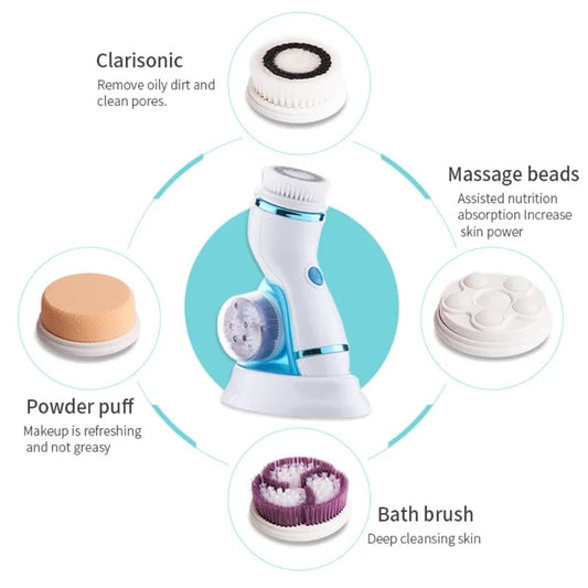 4 In 1 Electric Facial Cleansing Brush Massage