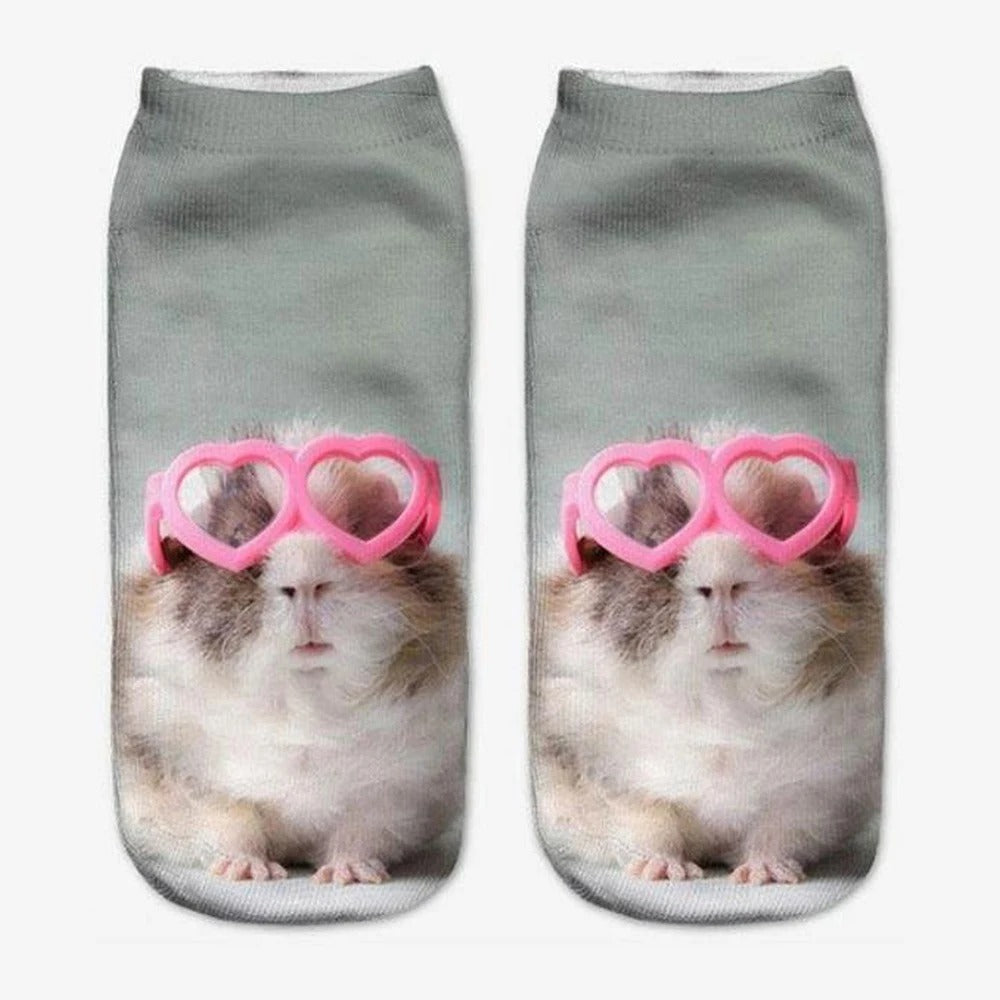 Fashion Animal Socks 3D Printed Funny Kawaii Women
