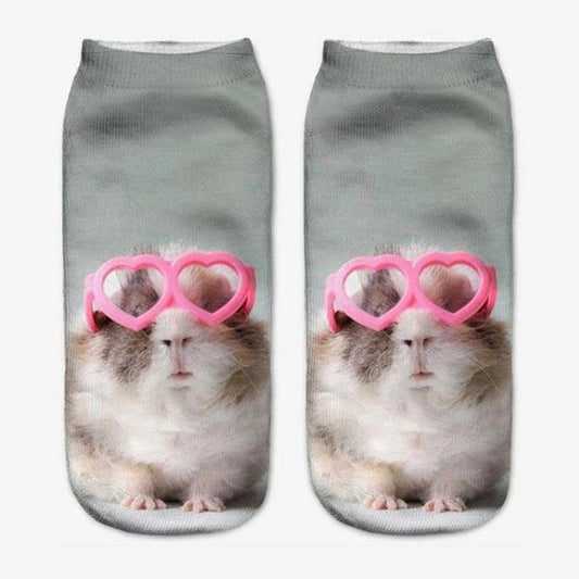 Fashion Animal Socks 3D Printed Funny Kawaii Women