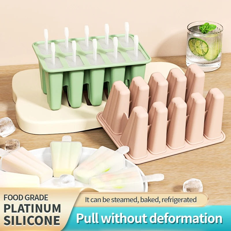 Popsicle Molds Silicone 10 Cavity Popsicle Trays Freezer