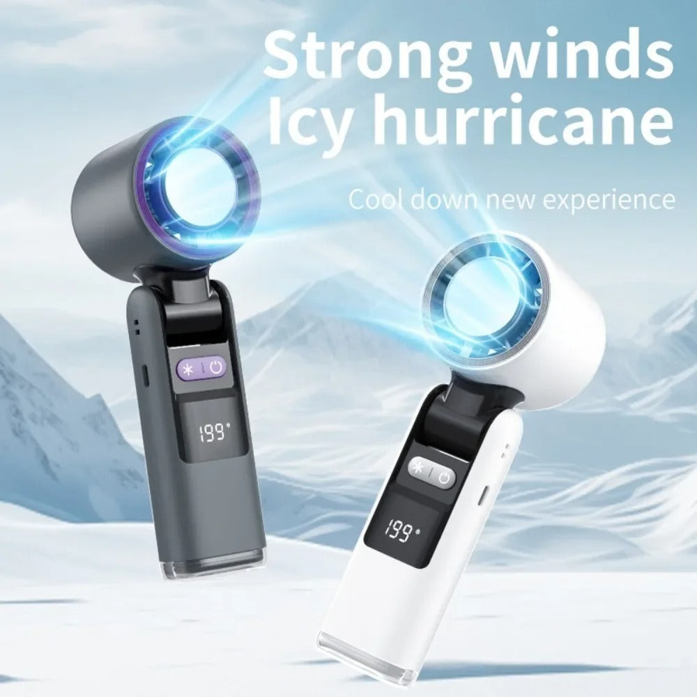 Mini Ice Compress Handheld Turbo Jet Fan 199 Wind Speeds Adjustable 4000mAh