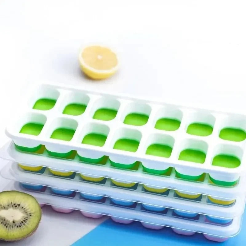 14-Grid Silicone Ice Cube Tray Mold, Square Non-Toxic & Durable Ice Cube