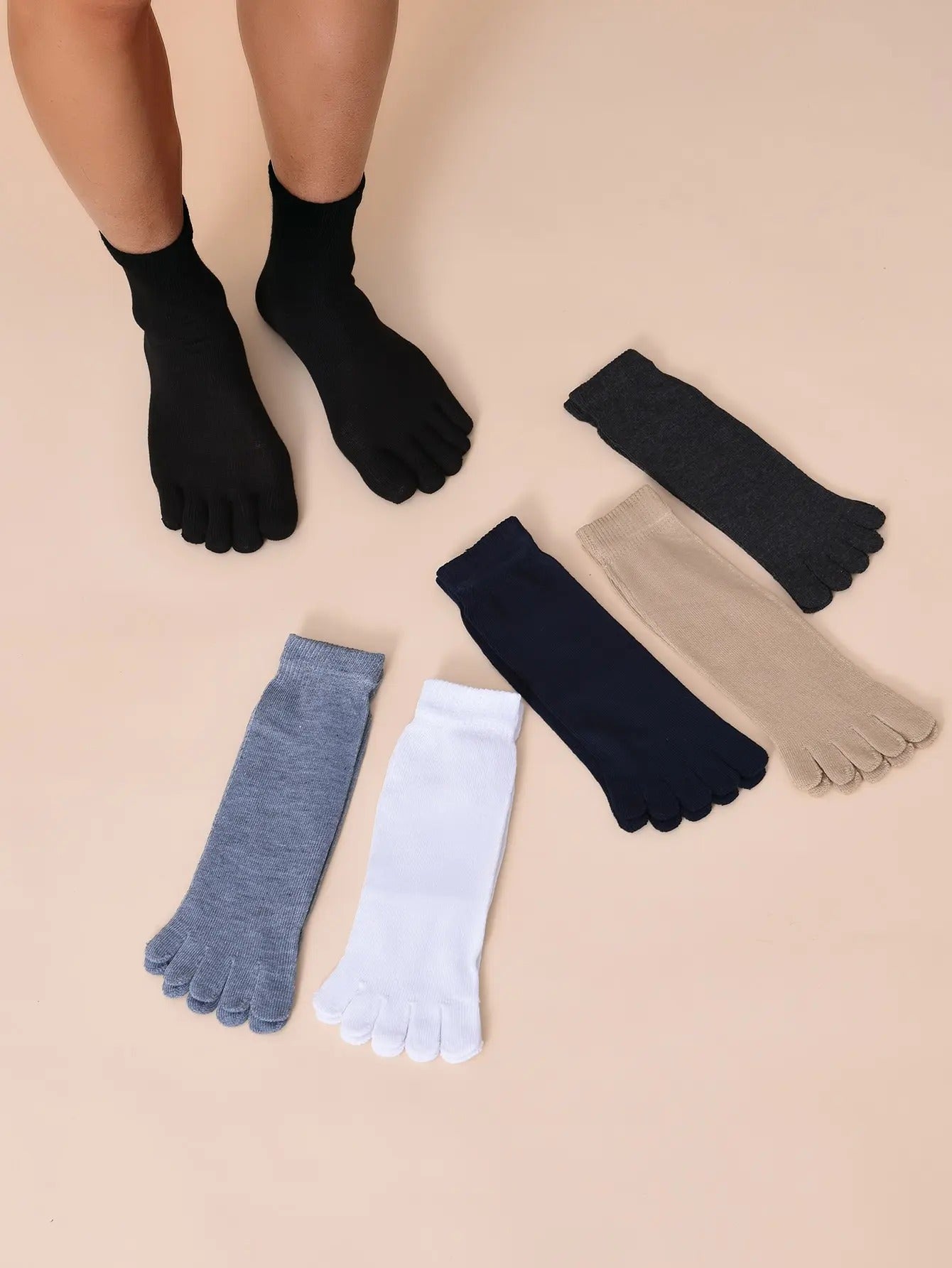 6 Pairs Socks Five-toe Breathable Socks