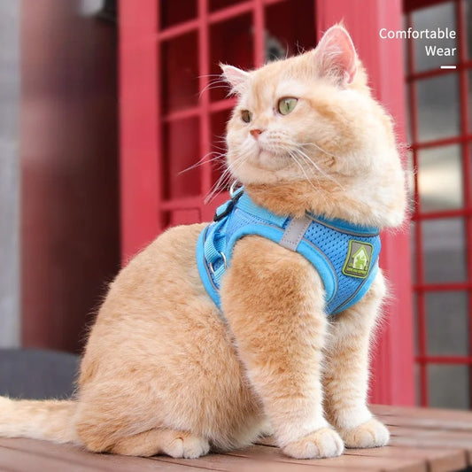 Cat Chest Harness with Leash Reflective Puppy Chest Strap