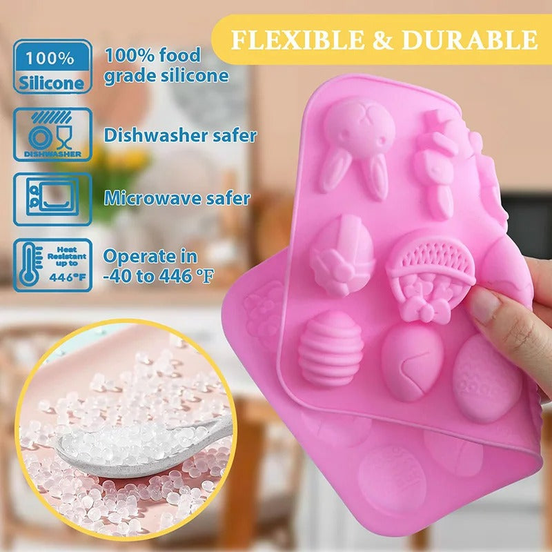 Silicone Gummy Chocolate Mold 9 Shaped Egg Rabbit