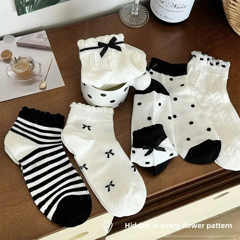 Sweet Butterfly Knot Short Socks Japanese Style