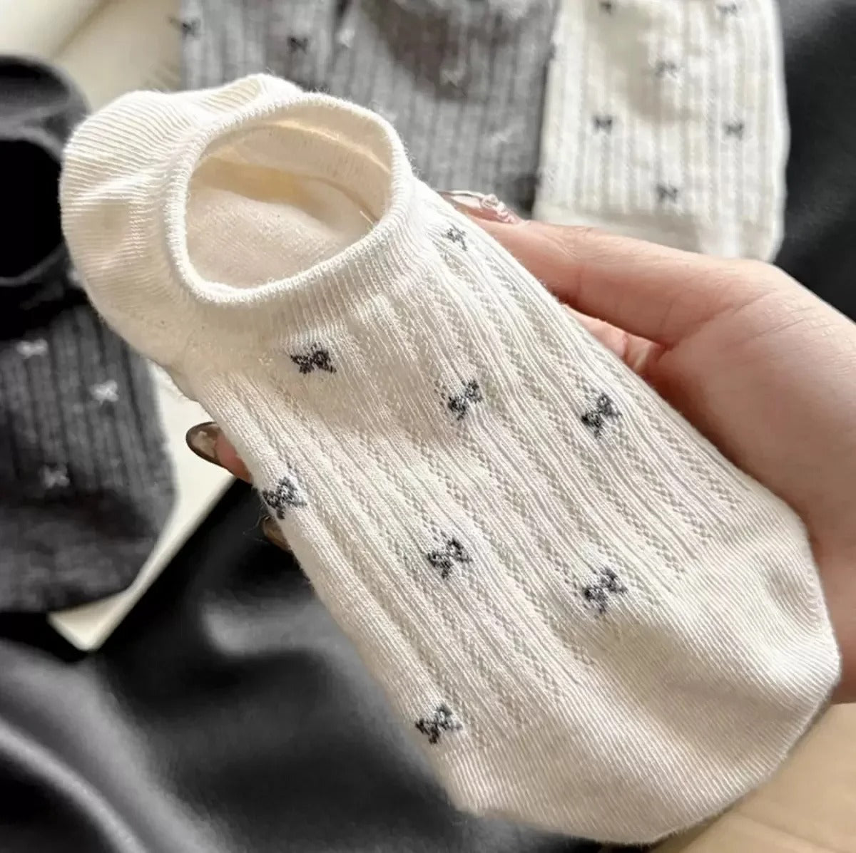 Women's Butterfly Knot Boat Socks Low Cut Summer