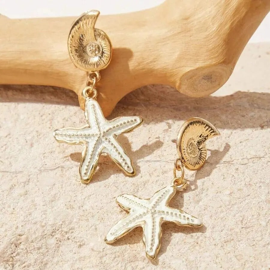 Candy Starfish Charms Dangle Stud Earrings