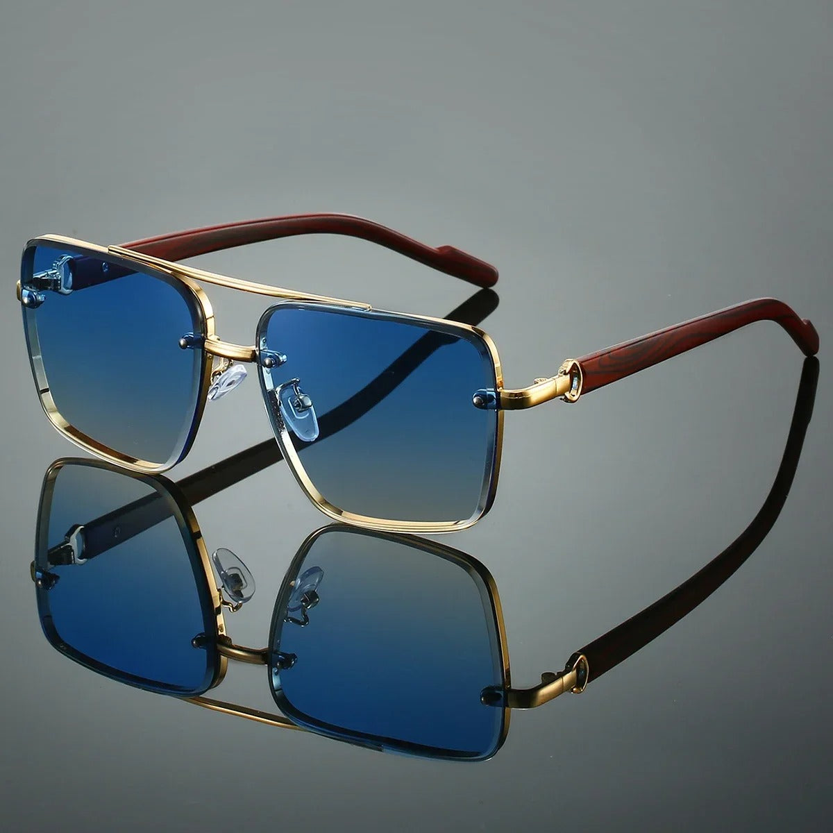 Fashion Retro Square Metal Shades Women's Sunglasses