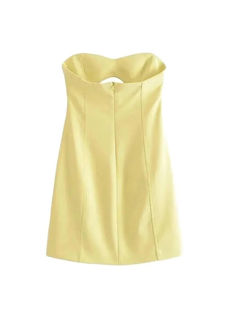 Women's Strapless Hollow Out Mini Dress, Sexy Sweetheart Neck