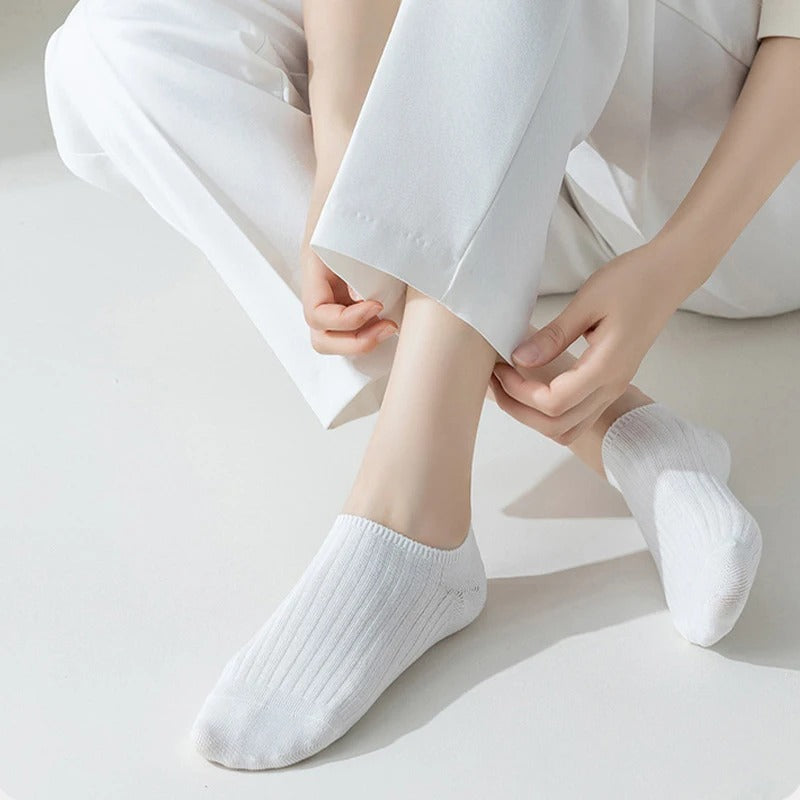 5 pairs of boat socks women's summer classic black and white