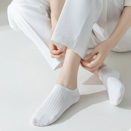 5 pairs of boat socks women's summer classic black and white