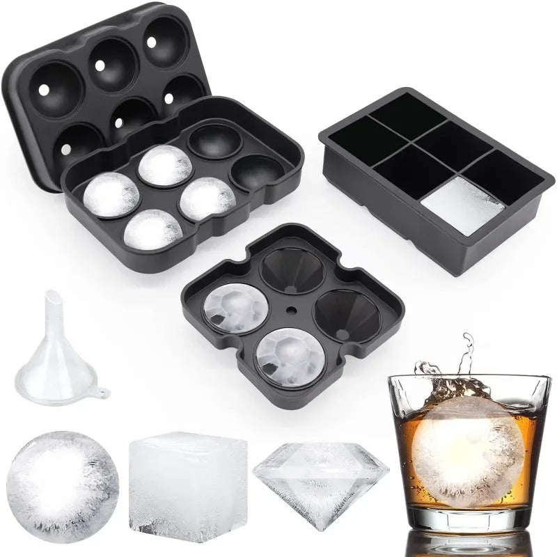 4/6/8/15Grids Silicone Ice Cube Molds Spherical Ice Cube Molds Ice Cream