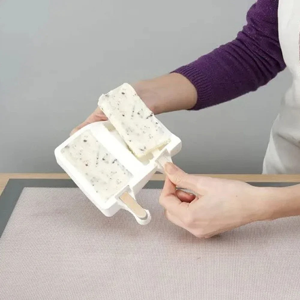 Silicone Easy Cream Wooden Sticks For Ice Cream Bars