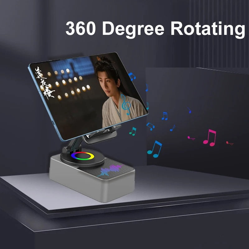 3-In-1 Cell Mobile Phone Holder Bracket Audio Power Bank Wireless Bluetooth Speaker