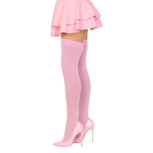 Pink Solid Color Stockings for Women Clothing